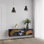 HOLLOW TIME Móvel de TV com 2 Portas em Acabamento Preto