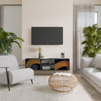 HOLLOW TIME Móvel de TV com 2 Portas em Acabamento Preto