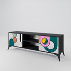 COOL STORY Móvel de TV com 2 Portas em Acabamento Preto