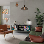 COOL STORY Móvel de TV com 2 Portas em Acabamento Preto