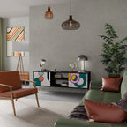 COOL STORY Móvel de TV com 2 Portas em Acabamento Preto