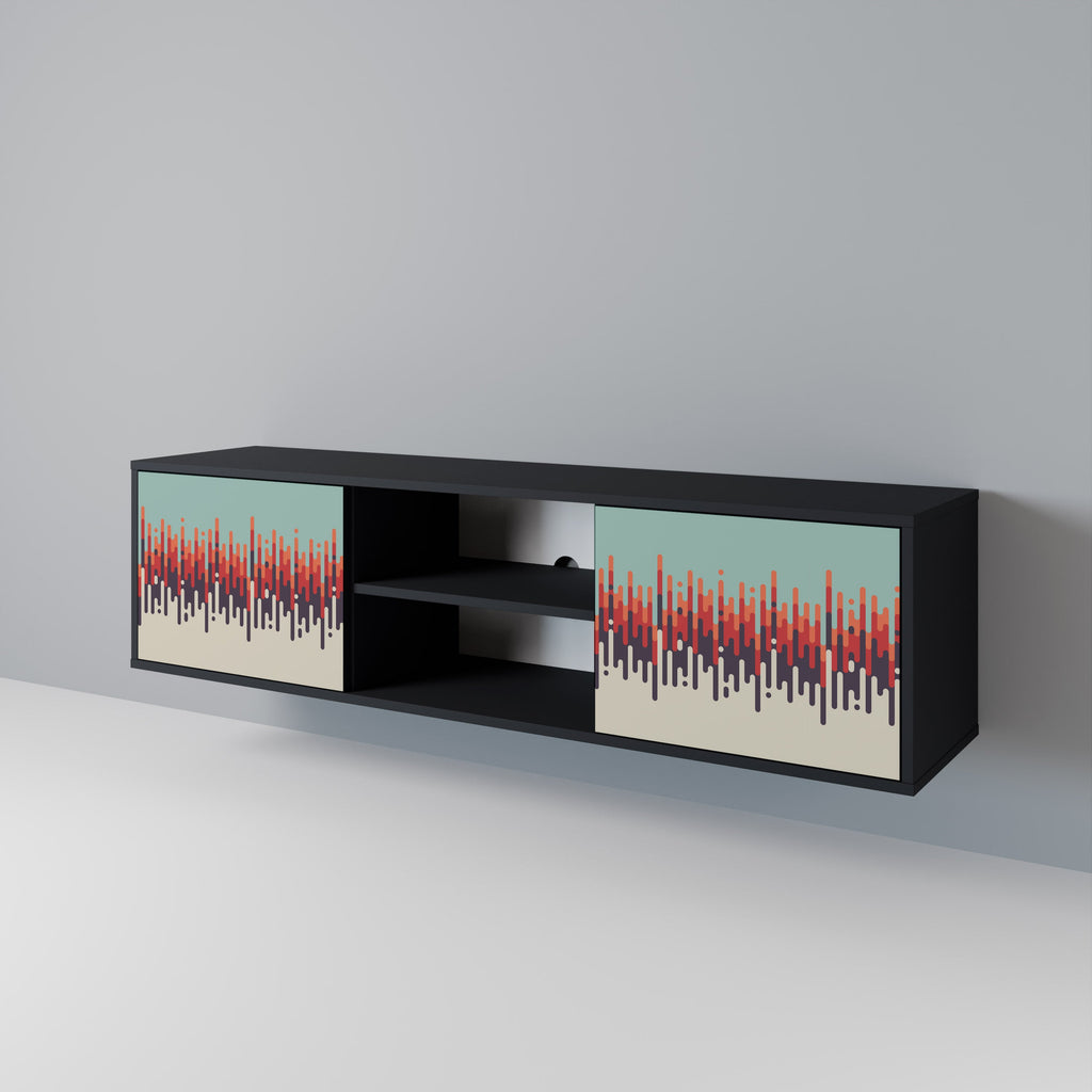 CHROMA CONTOURS Móvel de TV com 2 Portas em Acabamento Preto