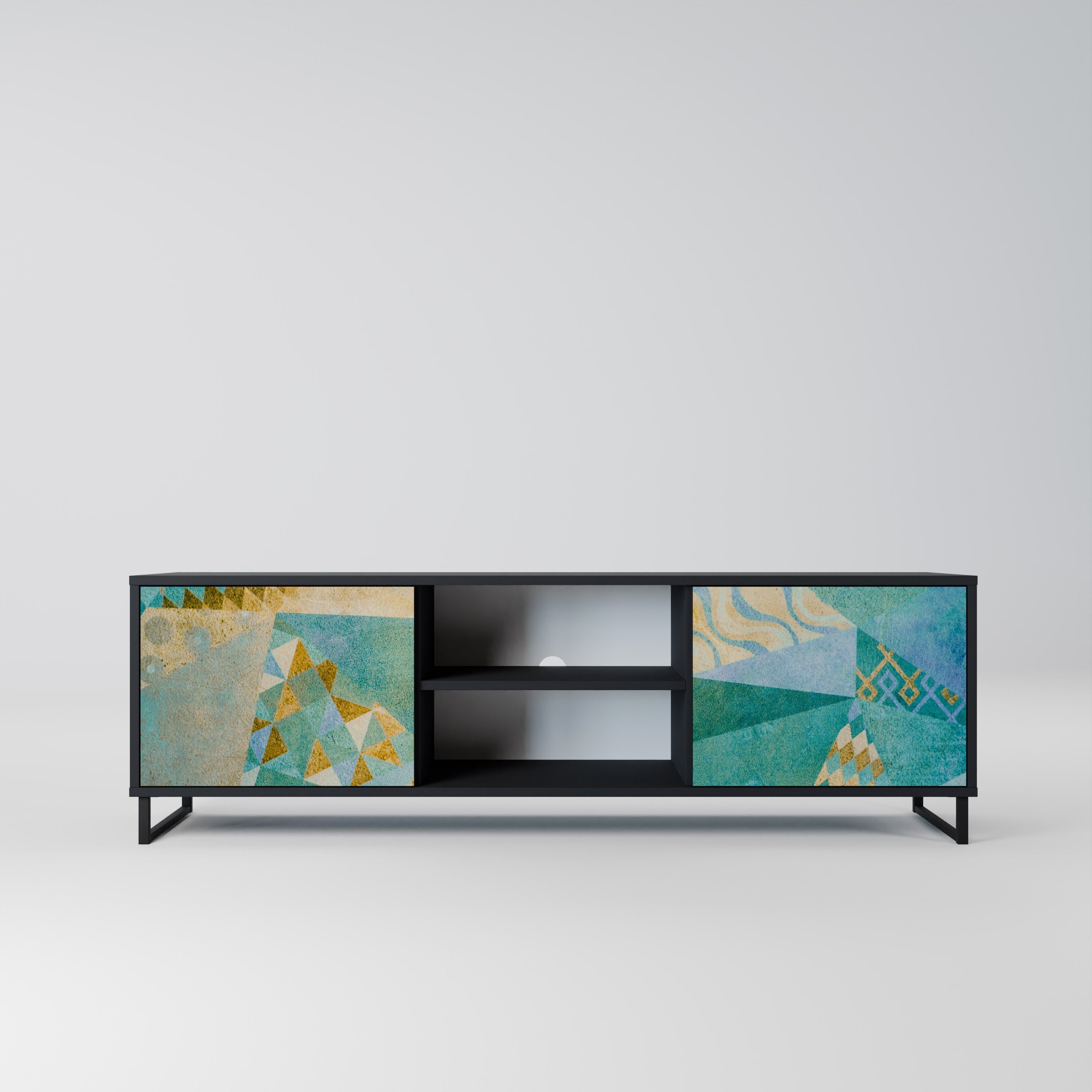 SPECTRUM SPLENDOR Móvel de TV com 2 Portas em Acabamento Preto