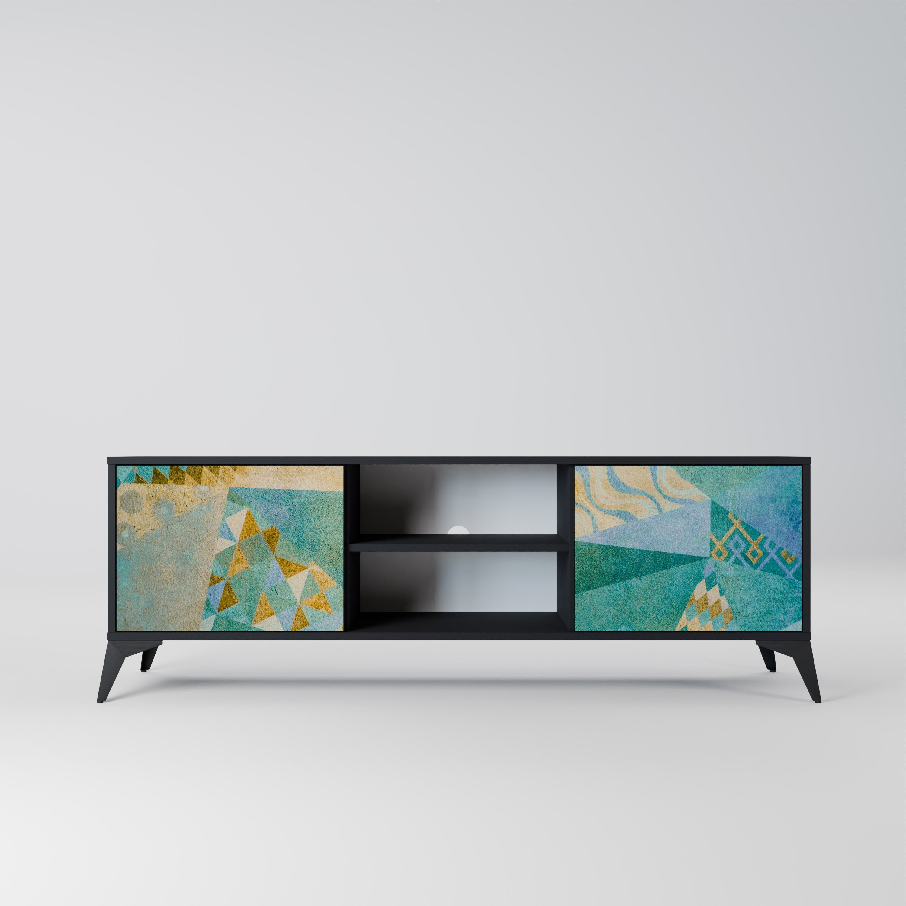 SPECTRUM SPLENDOR Móvel de TV com 2 Portas em Acabamento Preto