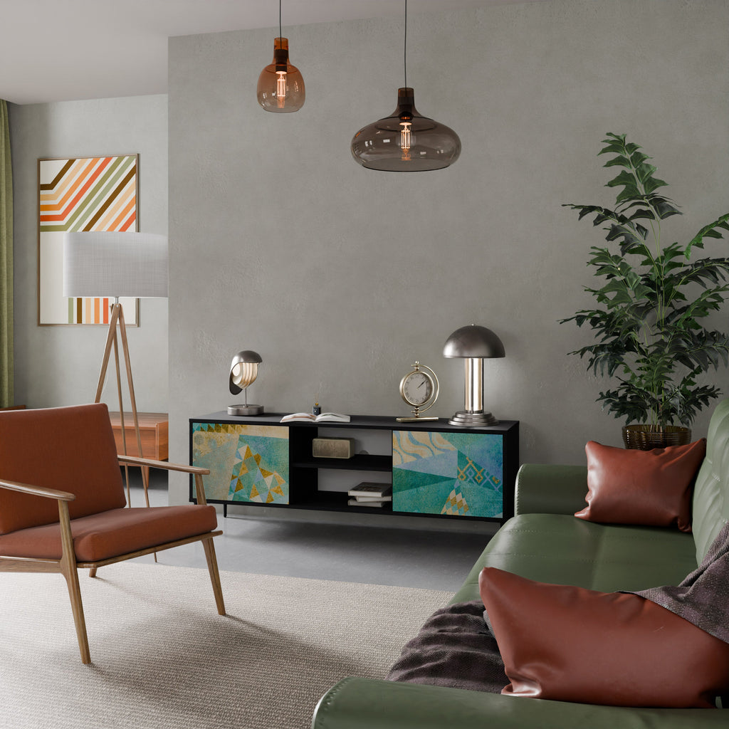 SPECTRUM SPLENDOR Móvel de TV com 2 Portas em Acabamento Preto