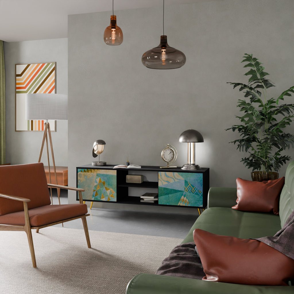 SPECTRUM SPLENDOR Móvel de TV com 2 Portas em Acabamento Preto