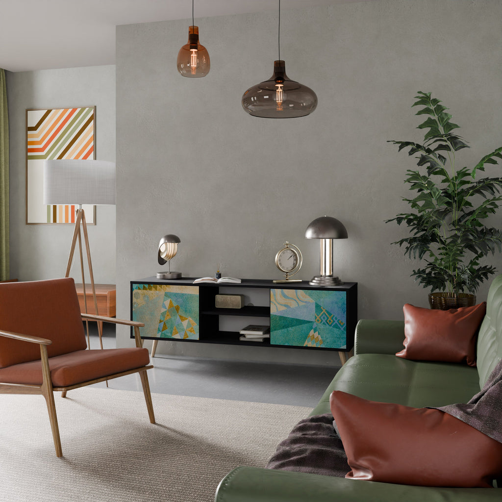 SPECTRUM SPLENDOR Móvel de TV com 2 Portas em Acabamento Preto