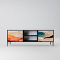 ABSTRACT LANDSCAPE Móvel de TV com 2 Portas em Acabamento Preto