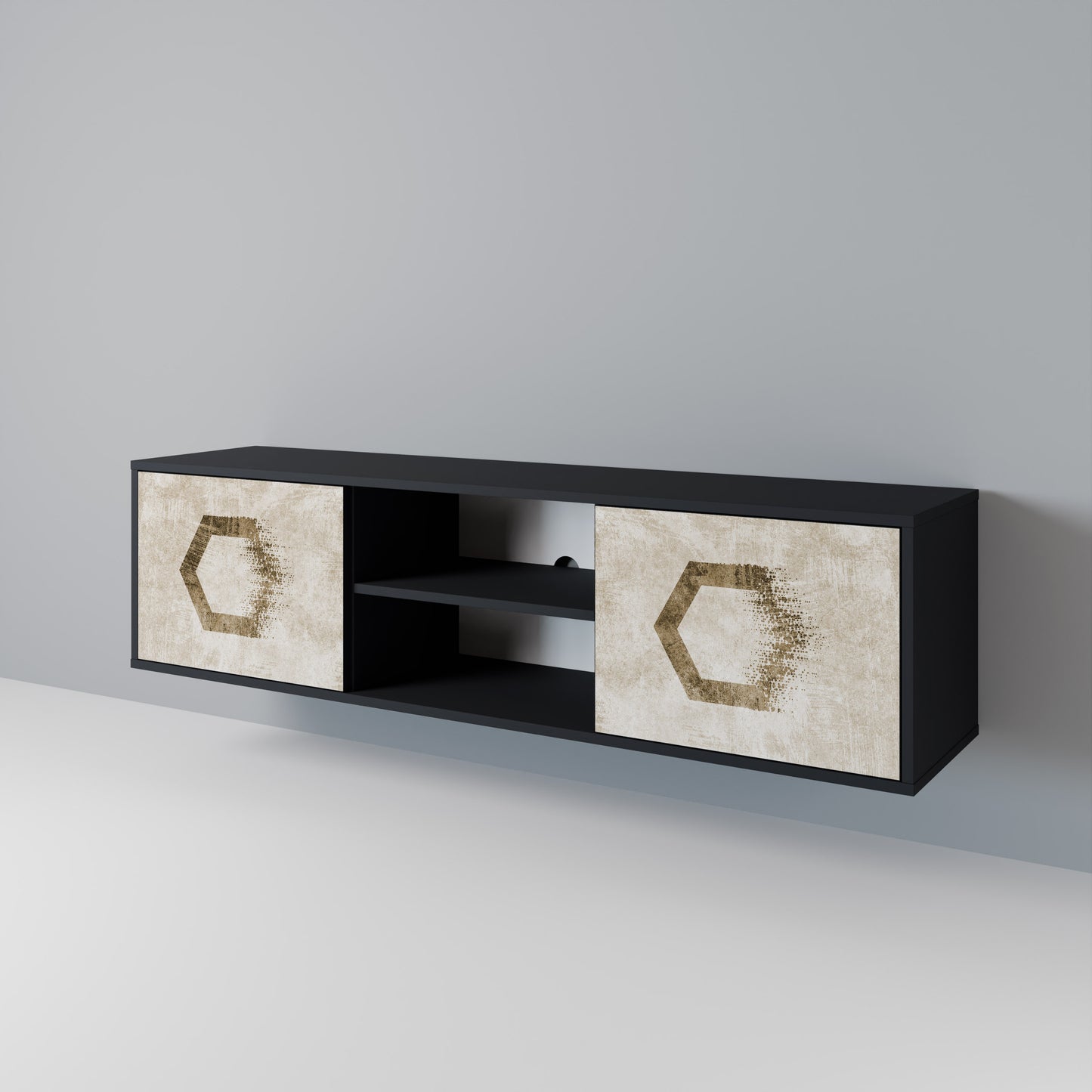 HEXAGONAL SHAPES Móvel de TV de 2 Portas