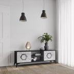 HEXAGONAL FIGURES Móvel de TV com 2 Portas em Acabamento Preto