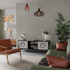 HEXAGONAL FIGURES Móvel de TV com 2 Portas em Acabamento Preto