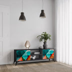 CIRCULAR RHAPSODY Móvel de TV com 2 Portas em Acabamento Preto