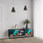 CIRCULAR RHAPSODY Móvel de TV com 2 Portas em Acabamento Preto