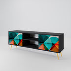 CIRCULAR RHAPSODY Móvel de TV com 2 Portas em Acabamento Preto