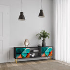 CIRCULAR RHAPSODY Móvel de TV com 2 Portas em Acabamento Preto