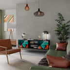 CIRCULAR RHAPSODY Móvel de TV com 2 Portas em Acabamento Preto