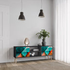 CIRCULAR RHAPSODY Móvel de TV com 2 Portas em Acabamento Preto