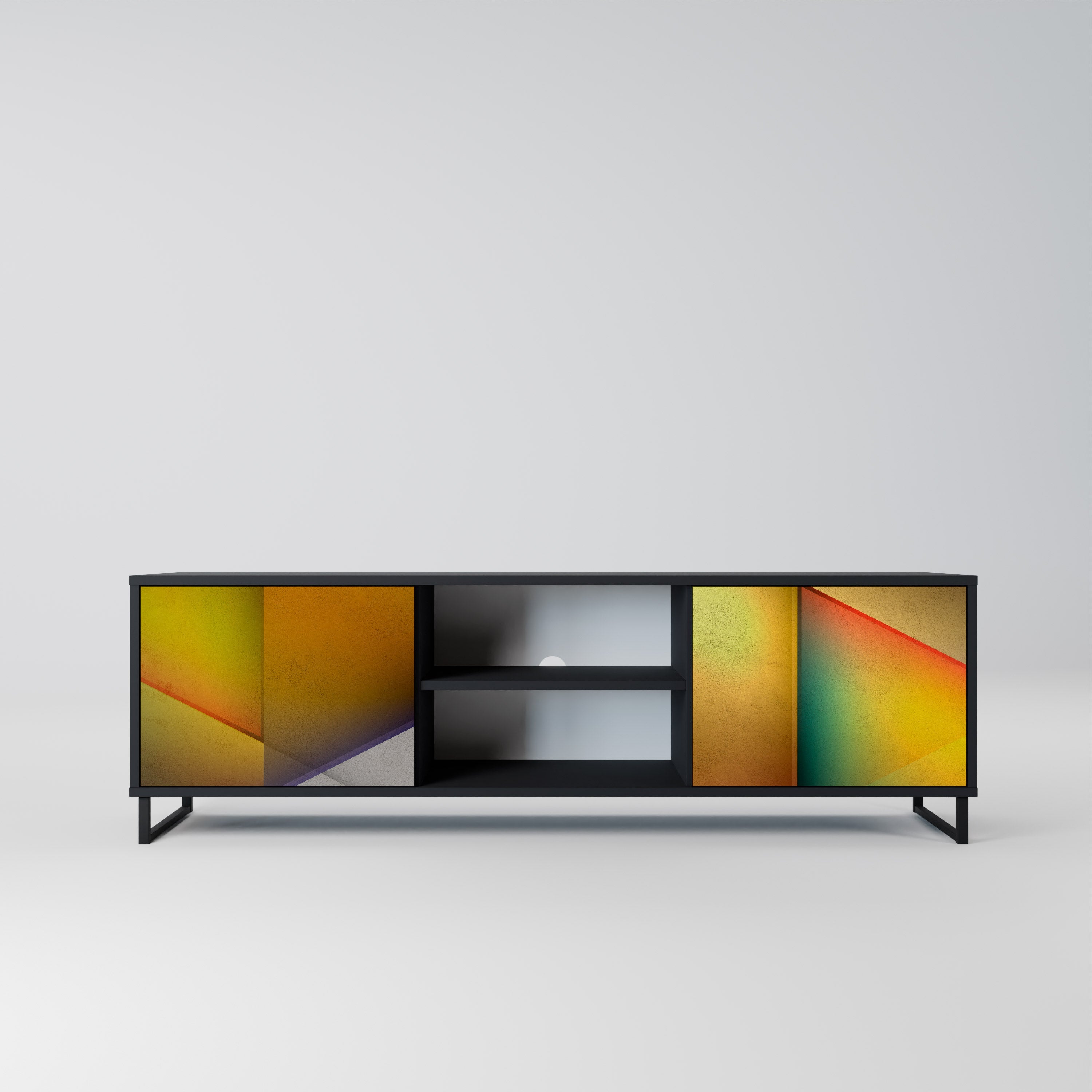 PIERCING SHARPNESS Móvel de TV com 2 Portas em Acabamento Preto