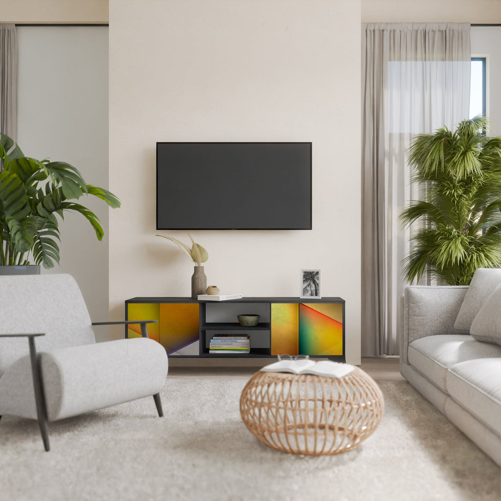 PIERCING SHARPNESS Móvel de TV com 2 Portas em Acabamento Preto