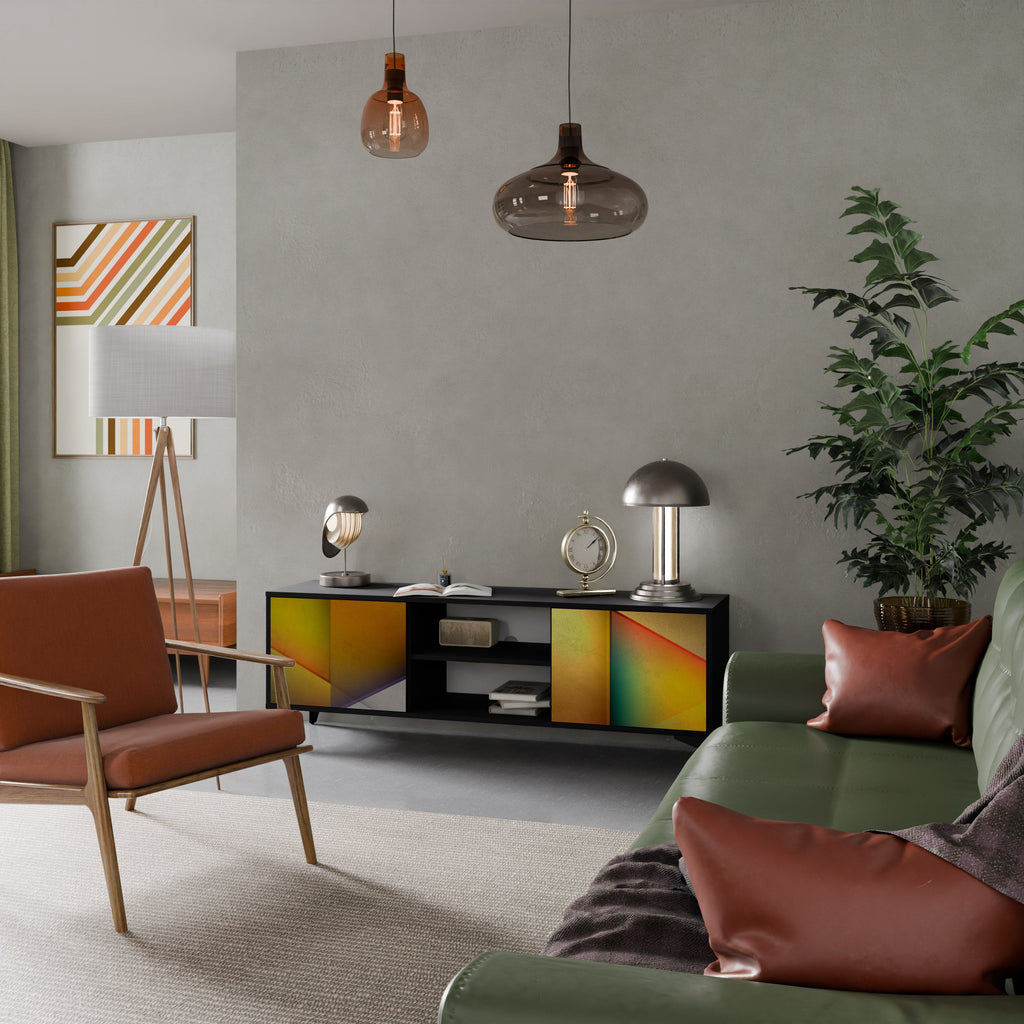 PIERCING SHARPNESS Móvel de TV com 2 Portas em Acabamento Preto