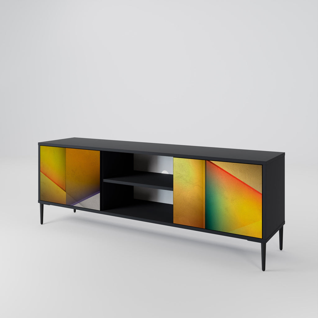 PIERCING SHARPNESS Móvel de TV com 2 Portas em Acabamento Preto