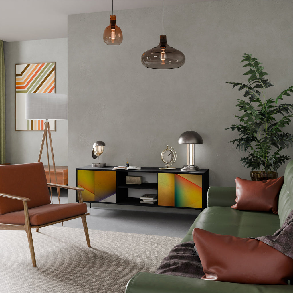 PIERCING SHARPNESS Móvel de TV com 2 Portas em Acabamento Preto