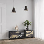 UNIFIED FRAGMENTS 2-Door TV Stand in Black Finish