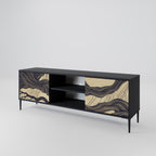 UNIFIED FRAGMENTS 2-Door TV Stand in Black Finish