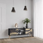 UNIFIED FRAGMENTS 2-Door TV Stand in Black Finish