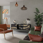 UNIFIED FRAGMENTS 2-Door TV Stand in Black Finish