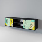 BODY LANGUAGE Móvel de TV com 2 Portas em Acabamento Preto