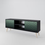 ORNAMENTAL GLIMMER Móvel de TV com 2 Portas em Acabamento Preto