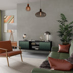 ORNAMENTAL GLIMMER Móvel de TV com 2 Portas em Acabamento Preto