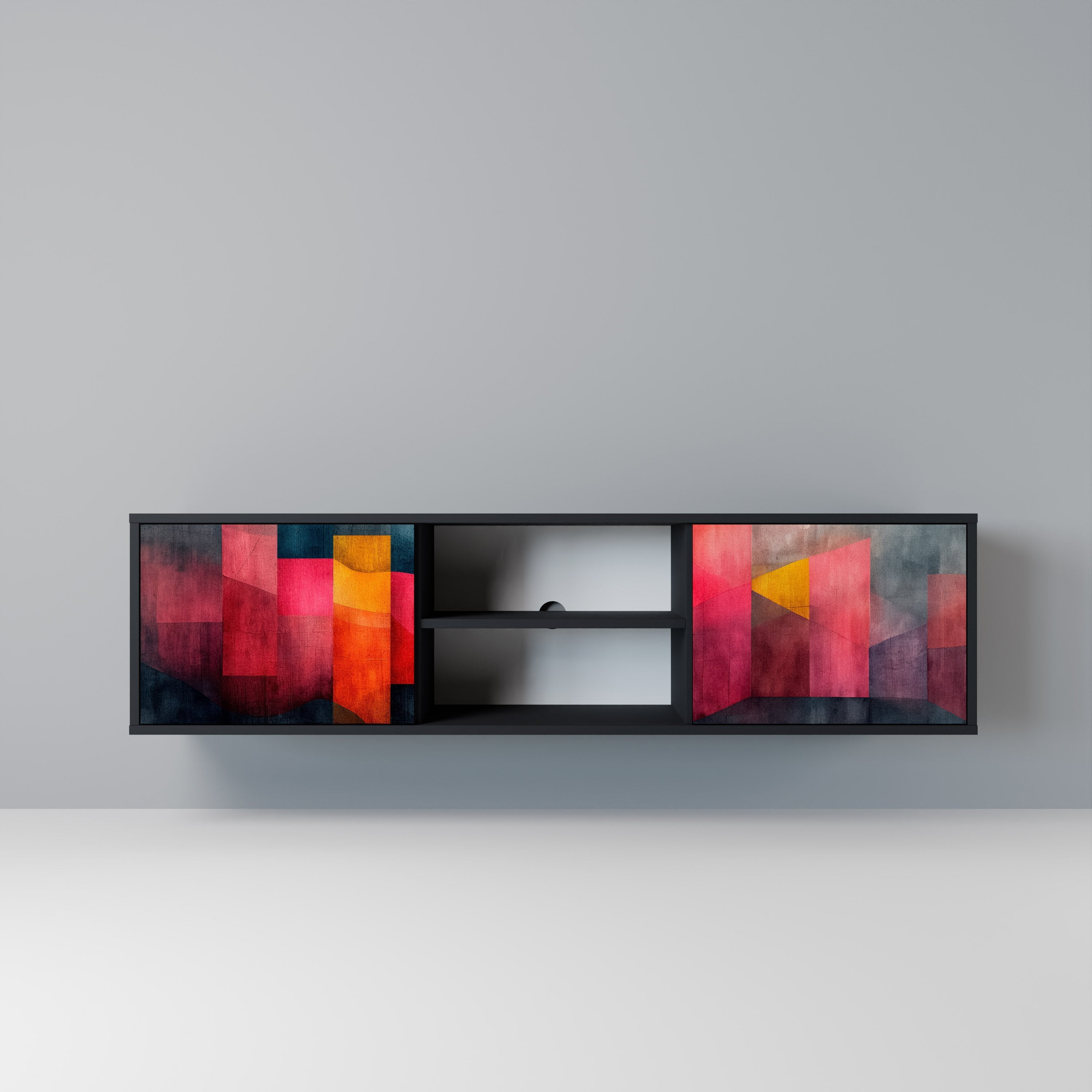 COLORFUL SOUNDS Móvel de TV com 2 Portas em Acabamento Preto