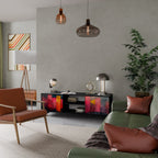 COLORFUL SOUNDS Móvel de TV com 2 Portas em Acabamento Preto