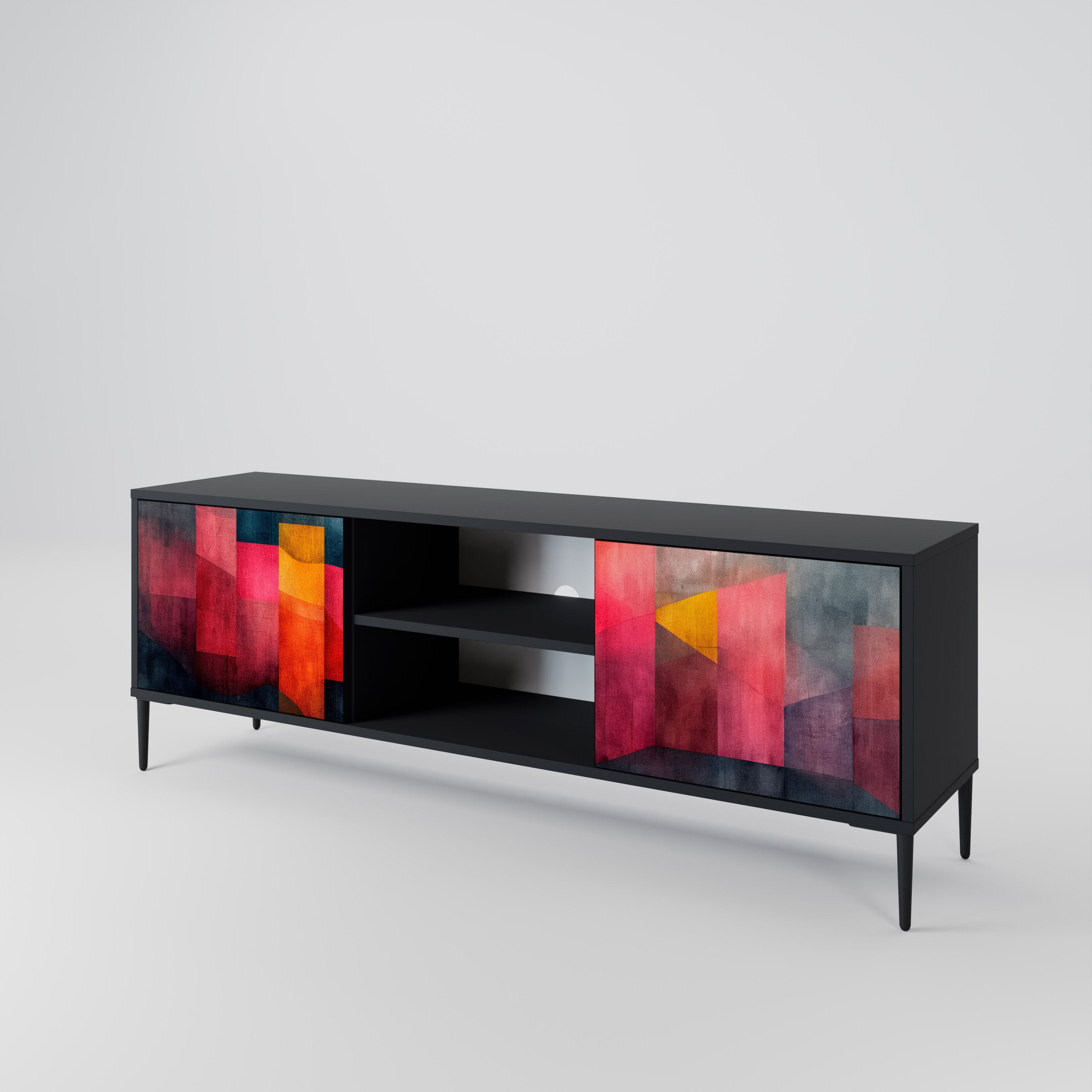 COLORFUL SOUNDS Móvel de TV com 2 Portas em Acabamento Preto