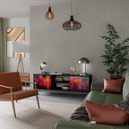 COLORFUL SOUNDS Móvel de TV com 2 Portas em Acabamento Preto