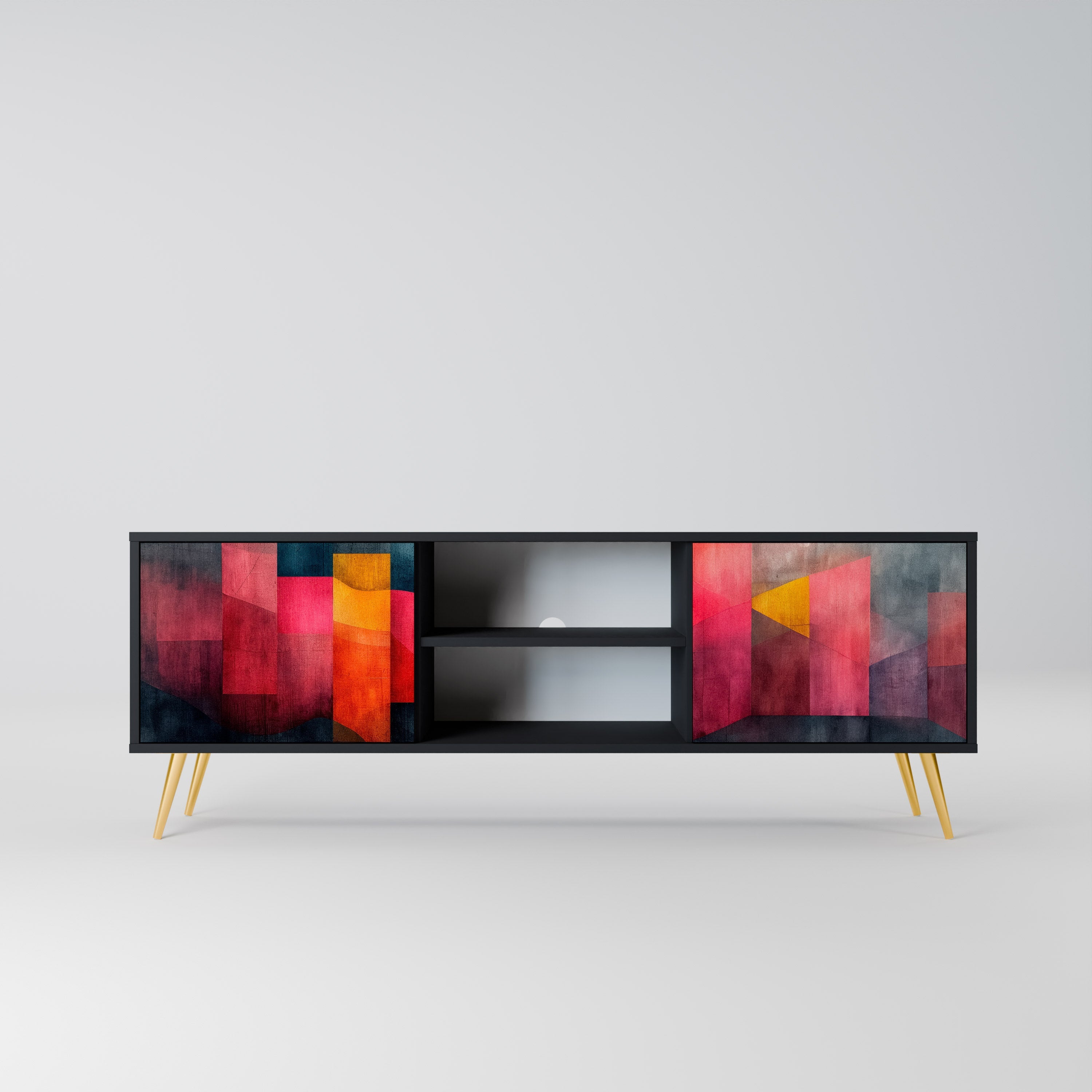 COLORFUL SOUNDS Móvel de TV com 2 Portas em Acabamento Preto