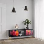 COLORFUL SOUNDS Móvel de TV com 2 Portas em Acabamento Preto