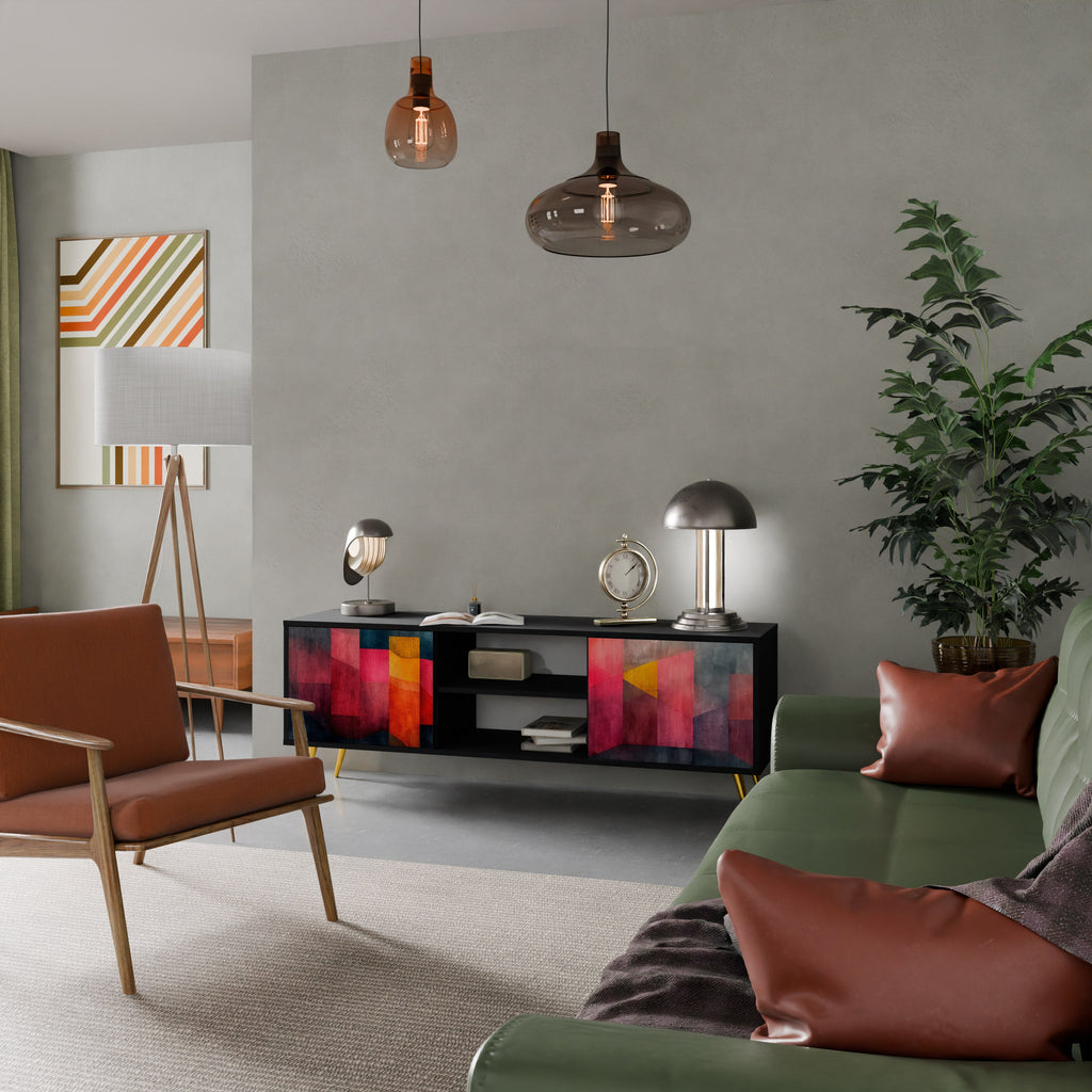 COLORFUL SOUNDS Móvel de TV com 2 Portas em Acabamento Preto