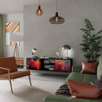 COLORFUL SOUNDS Móvel de TV com 2 Portas em Acabamento Preto