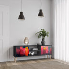 COLORFUL SOUNDS Móvel de TV com 2 Portas em Acabamento Preto