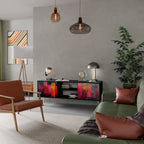 COLORFUL SOUNDS Móvel de TV com 2 Portas em Acabamento Preto