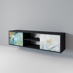 ABSTRACT THOUGHTS 2-Door TV Stand in Black Finish