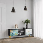 ABSTRACT THOUGHTS 2-Door TV Stand in Black Finish