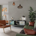 ABSTRACT THOUGHTS 2-Door TV Stand in Black Finish