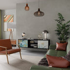 ABSTRACT THOUGHTS 2-Door TV Stand in Black Finish