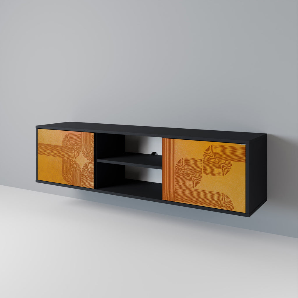 STRENGTHENING RELATION Móvel de TV com 2 Portas em Acabamento Preto