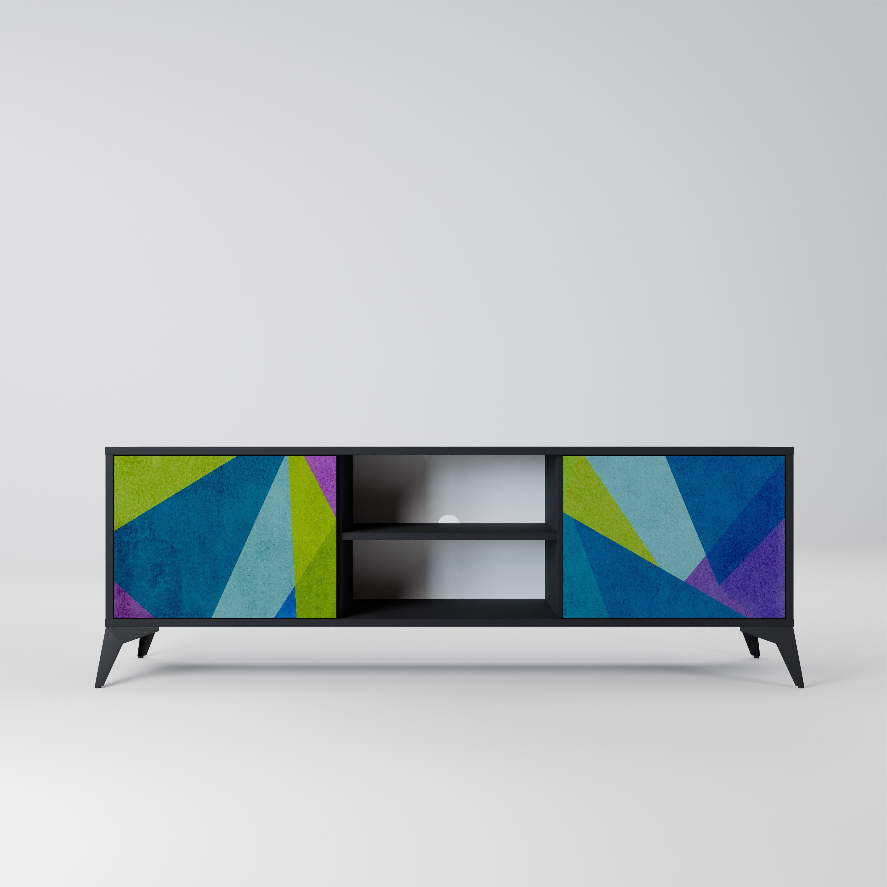 COLD SHOWCASE Móvel de TV com 2 Portas em Acabamento Preto