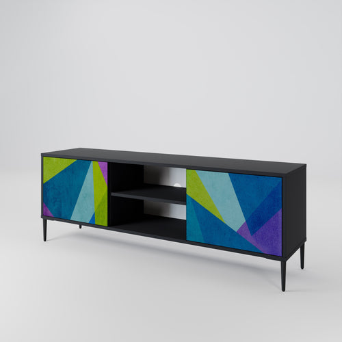 COLD SHOWCASE 2-Door TV Stand in Black Finish